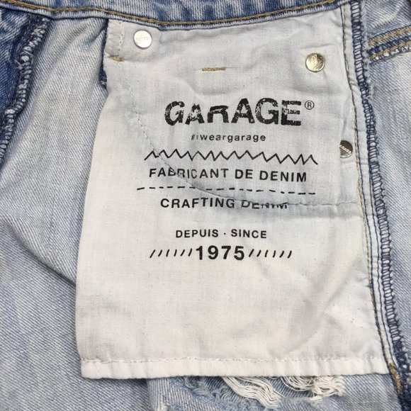 Garage Denim MOM Festival Short Mid Rise Light Wash Distressed Size 01 - Picture 13 of 13